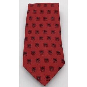VINEYARD VINES Silk Men's Tie. Red Lion Coat of Arms Necktie.  EUC 59" x 3 1/2"